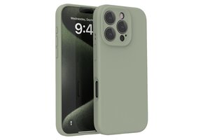 Lunso iPhone 16 Pro Max hoesje - Flexibel siliconen Backcover - Basil Groen