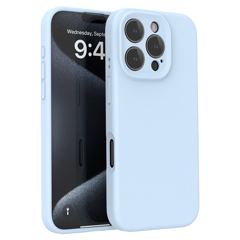 Lunso iPhone 16 Pro Max hoesje - Flexibel siliconen Backcover -Babyblauw