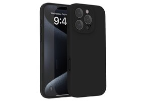 Lunso iPhone 16 Pro  hoesje - Flexibel siliconen Backcover - Zwart