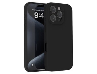 Lunso iPhone 16 Pro  hoesje - Flexibel siliconen Backcover - Zwart