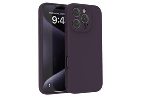 Lunso iPhone 16 Pro  hoesje - Flexibel siliconen Backcover - Donkerpaars