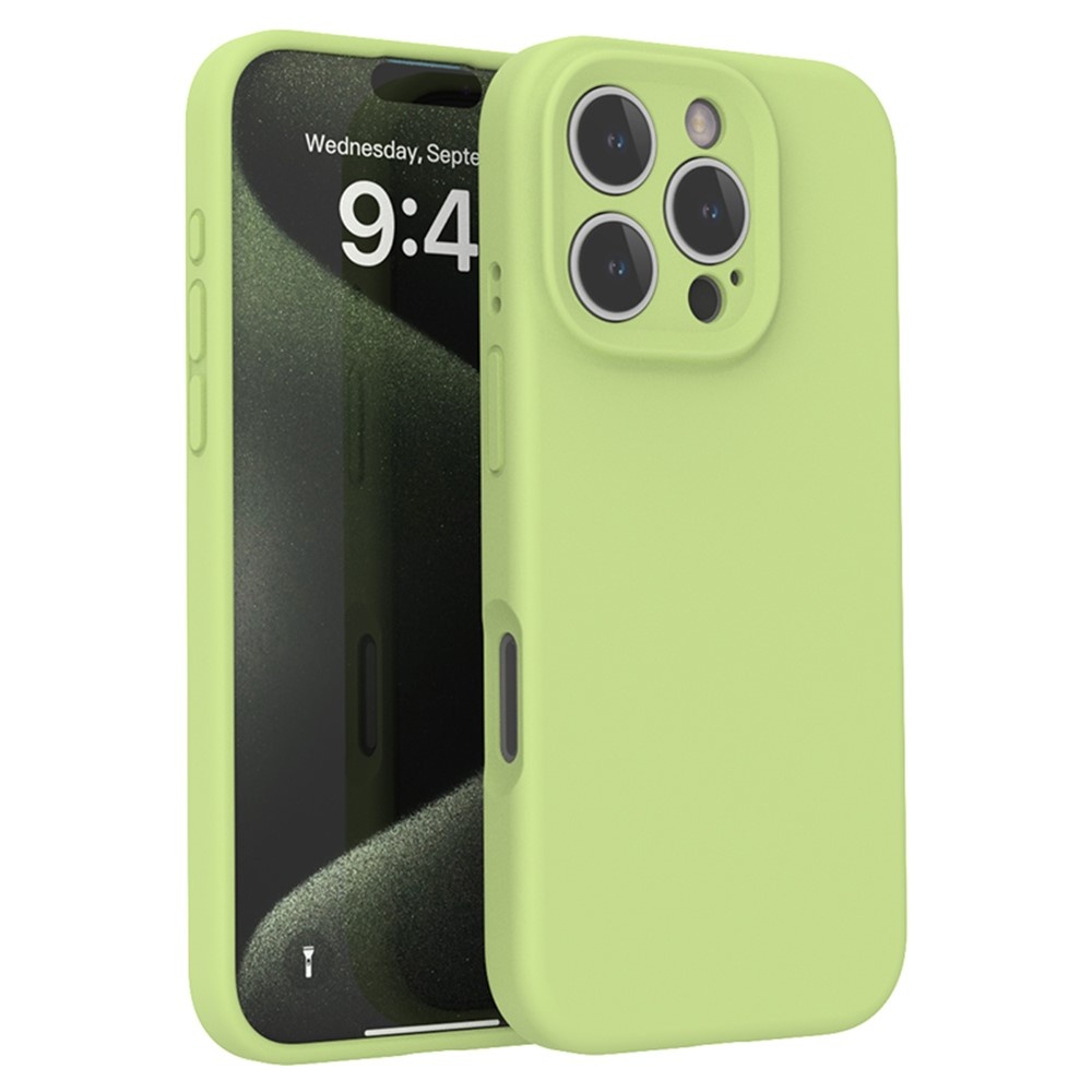 Lunso iPhone 16 Pro hoesje - Flexibel siliconen Backcover -Boon Groen