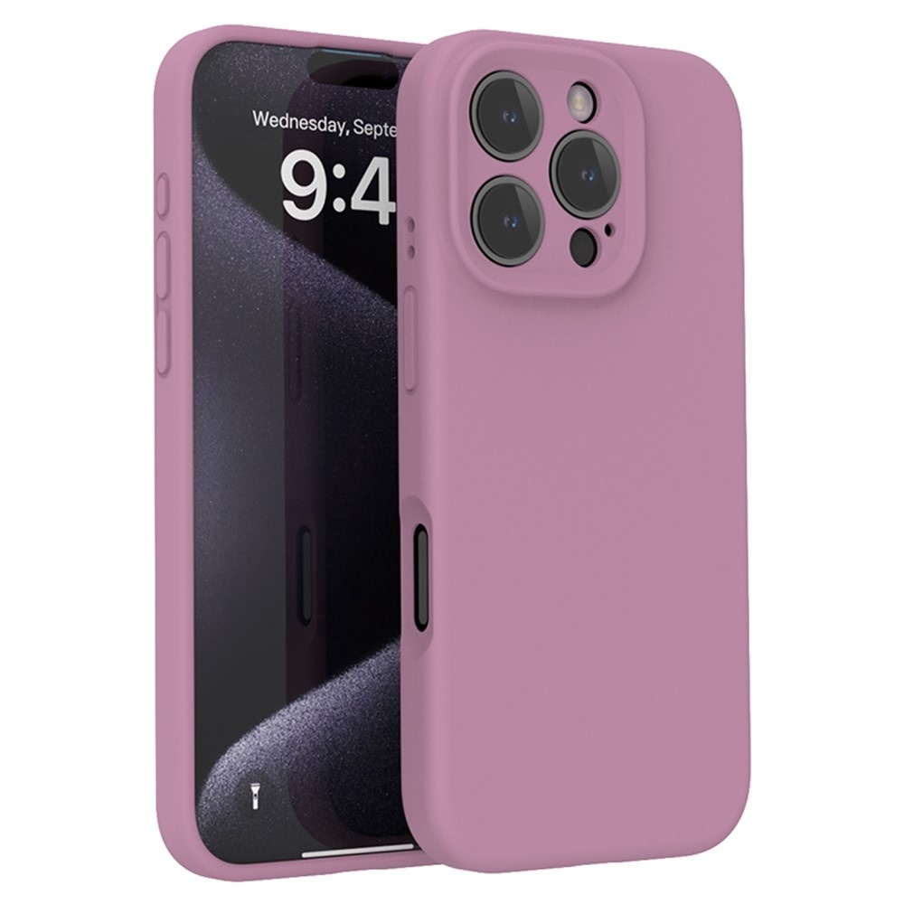 Lunso iPhone 16 Pro hoesje - Flexibel siliconen Backcover -Zwarte bes