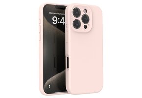 Lunso iPhone 16 Pro  hoesje - Flexibel siliconen Backcover -  Lichtroze