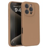 iPhone 16 Pro  Hoesje Flexibel siliconen Backcover - Bruin