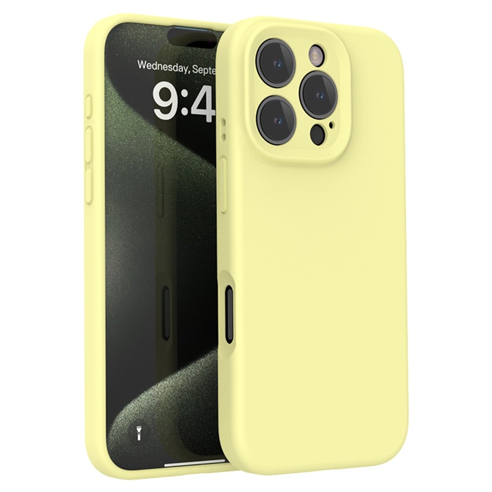 Lunso iPhone 16 Pro hoesje - Flexibel siliconen Backcover -Geel