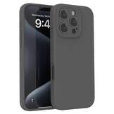 iPhone 16 Pro  Hoesje Flexibel siliconen Backcover - Donkergrijs