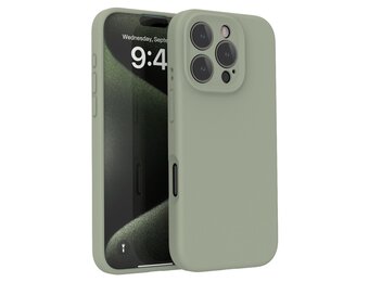 Lunso iPhone 16 Pro  hoesje - Flexibel siliconen Backcover - Basil Groen