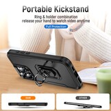 iPhone 16 Pro hoesje Armor backcover met ringhouder - Zwart