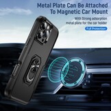 iPhone 16 Pro hoesje Armor backcover met ringhouder - Zwart