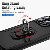iPhone 16 Pro hoesje Armor backcover met ringhouder - Zwart