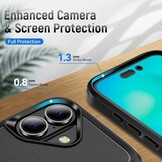 iPhone 16  hoesje Armor backcover met ringhouder - Zwart