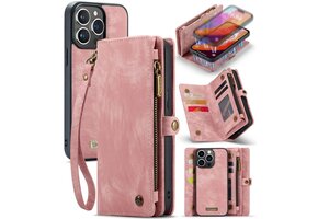 Caseme iPhone 16 Pro Max hoesje - Vintage 2 in 1 portemonnee - Roze
