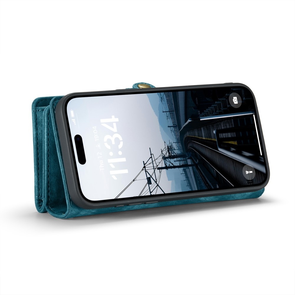 iPhone 16 hoesje Vintage 2 in 1 portemonnee - Blauw