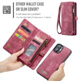 iPhone 16  hoesje Vintage 2 in 1 portemonnee - Rood