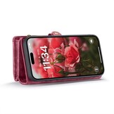 iPhone 16  hoesje Vintage 2 in 1 portemonnee - Rood