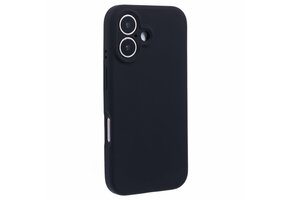 Lunso iPhone 16 Plus hoesje - Flexibel siliconen Backcover - Zwart