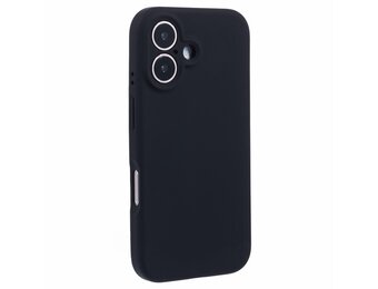 Lunso iPhone 16 Plus hoesje - Flexibel siliconen Backcover - Zwart