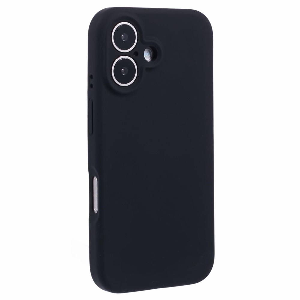 Lunso iPhone 16 Plus hoesje - Flexibel siliconen Backcover - Zwart