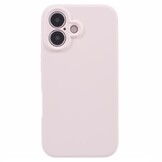 iPhone 16 Plus Hoesje Flexibel siliconen Backcover - Lichtroze