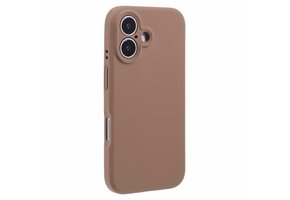 Lunso iPhone 16 Plus hoesje - Flexibel siliconen Backcover - Bruin