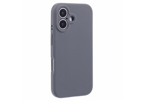 Lunso iPhone 16  hoesje - Flexibel siliconen Backcover - Donkergrijs