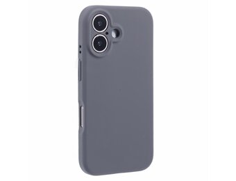 Lunso iPhone 16  hoesje - Flexibel siliconen Backcover - Donkergrijs