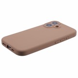 iPhone 16  Hoesje Flexibel siliconen Backcover - Bruin