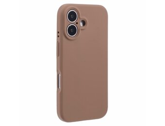 Lunso iPhone 16  hoesje - Flexibel siliconen Backcover - Bruin