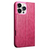 iPhone 16 Pro  leren bookcase hoesje - Croco Roze