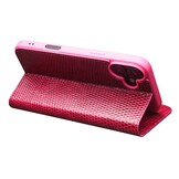 iPhone 16 Plus leren bookcase hoesje - Croco Roze