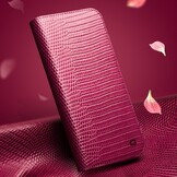 iPhone 16 Plus leren bookcase hoesje - Croco Roze