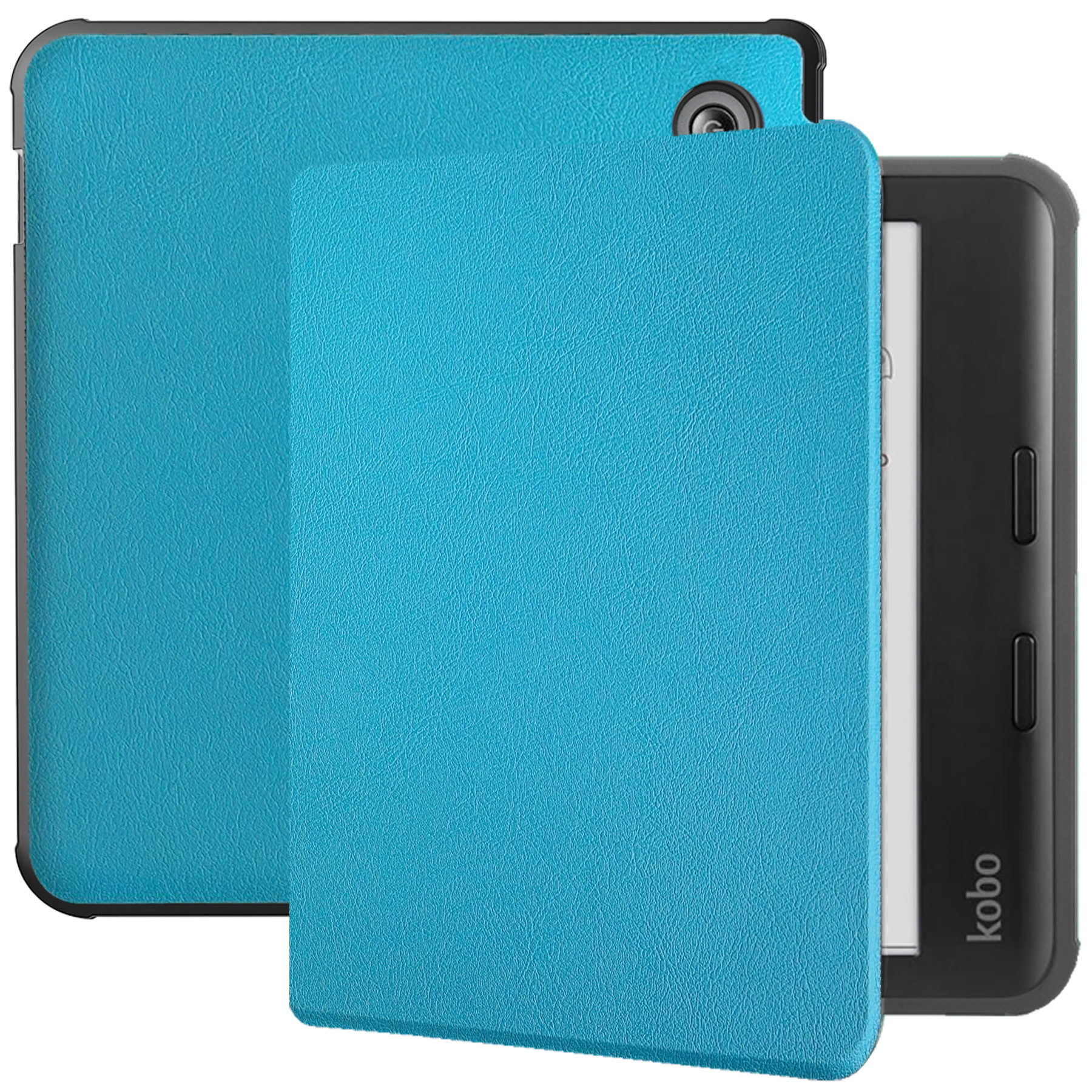 Kobo Libra Colour hoes (7 inch) Sleepcover - Lichtblauw