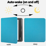 Kobo Libra Colour hoes (7 inch) Sleepcover - Lichtblauw