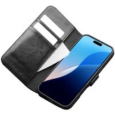 iPhone 16 Pro Max leren bookcase hoesje - Zwart