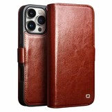 iPhone 16 Pro leren bookcase hoesje - Bruin