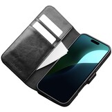 iPhone 16 Plus leren bookcase hoesje - Zwart