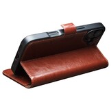 iPhone 16 leren bookcase hoesje - Bruin