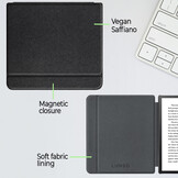 Kobo Forma hoes (8 inch) Vegan Saffiano leren sleepcover - Zwart