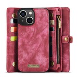 iPhone 13  hoesje Vintage 2 in 1 portemonnee - Roze