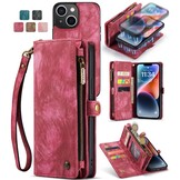 iPhone 13  hoesje Vintage 2 in 1 portemonnee - Roze
