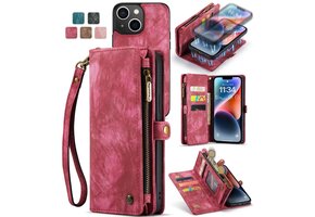 Caseme iPhone 13  hoesje - Vintage 2 in 1 portemonnee - Roze