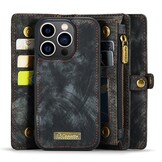 iPhone 13 Pro  hoesje Vintage 2 in 1 portemonnee - Zwart