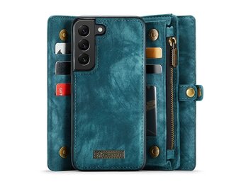 Caseme Samsung Galaxy S22 Plus hoes - Vintage 2 in 1 portemonnee - Blauw