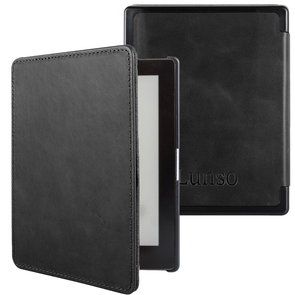 Kobo Aura Edition 1 hoes (6 inch) Leren sleepcover - Zwart