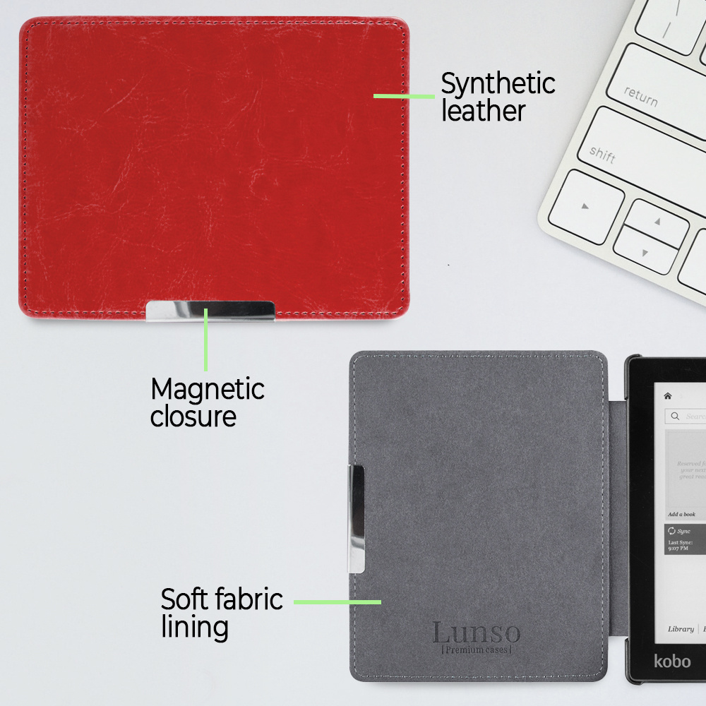 Kobo Aura Edition 1 hoes (6 inch) Sleepcover - Rood