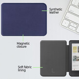 Kobo Clara BW / Clara Colour hoes (6 inch) Sleepcover - Donkerblauw