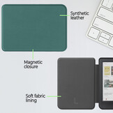 Kobo Clara BW / Clara Colour hoes (6 inch) Sleepcover - Donkergroen