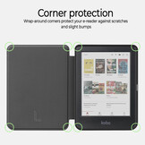 Kobo Clara BW / Clara Colour hoes (6 inch) Sleepcover - Donkergroen