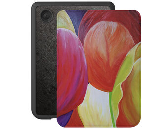 Lunso Kobo Clara BW / Clara Colour hoes (6 inch) - Vegan Saffiano Leren sleepcover - Tulpen